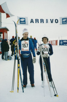 Toivo Saikkonen vaimonsa Ritvan kanssa Lavazeloppetissa vuonna 1988. (Kuva Toivo Saikkonen)